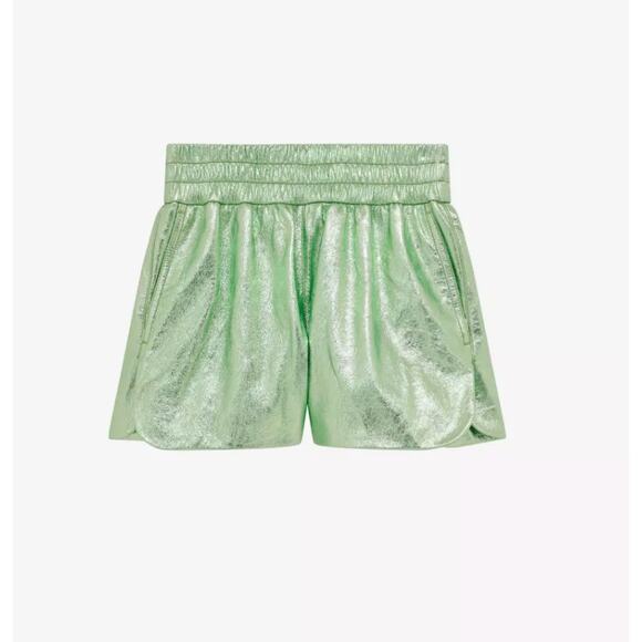 $795 IRO Metallic Green Shorts Euro 36 / 4 / S NWT - Picture 5 of 8